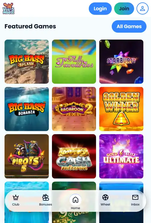 Vegas Moose website displayed on a mobile phone